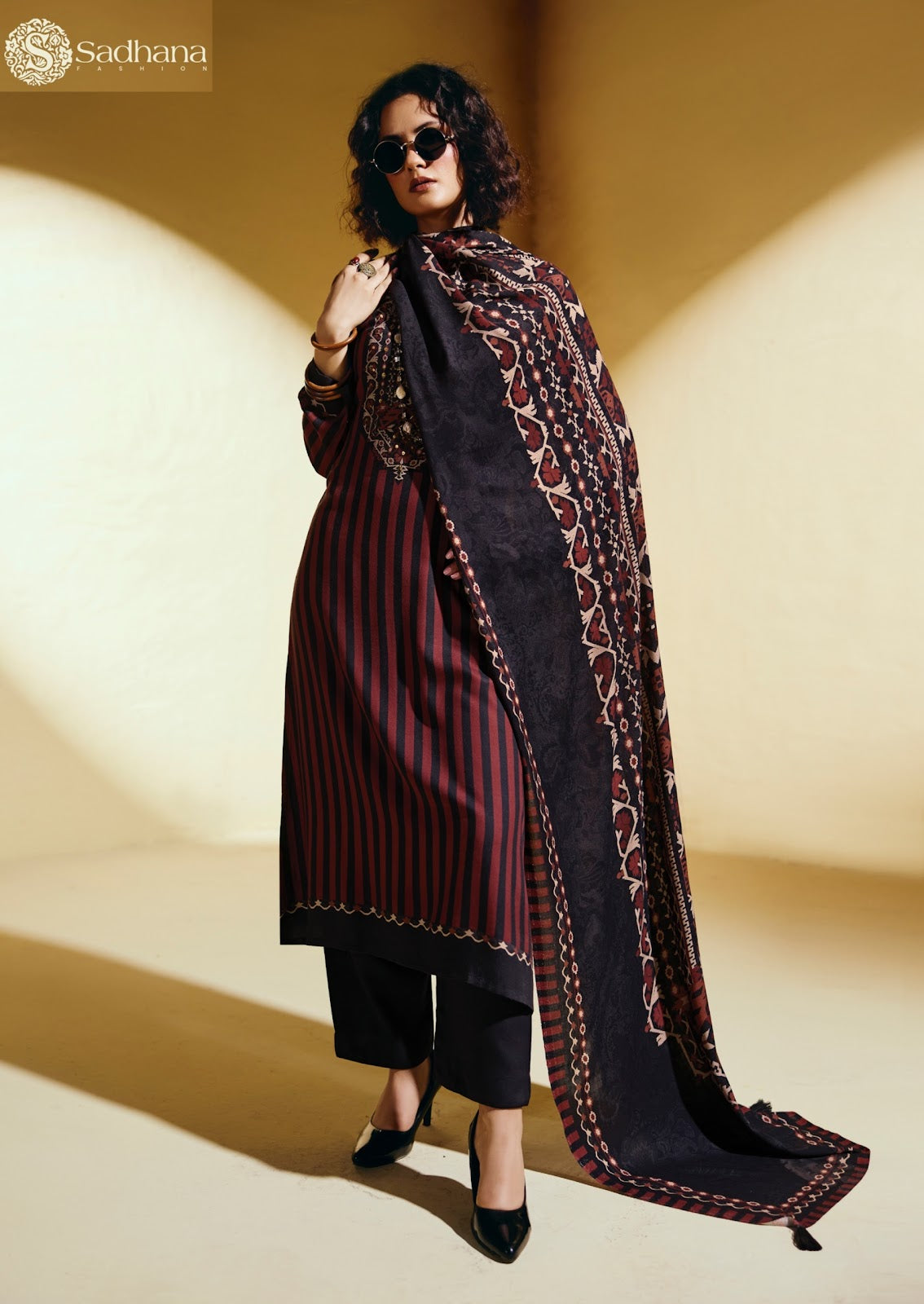 Sofi Sadhana Viscose Pashmina Suits Supplier Gujarat