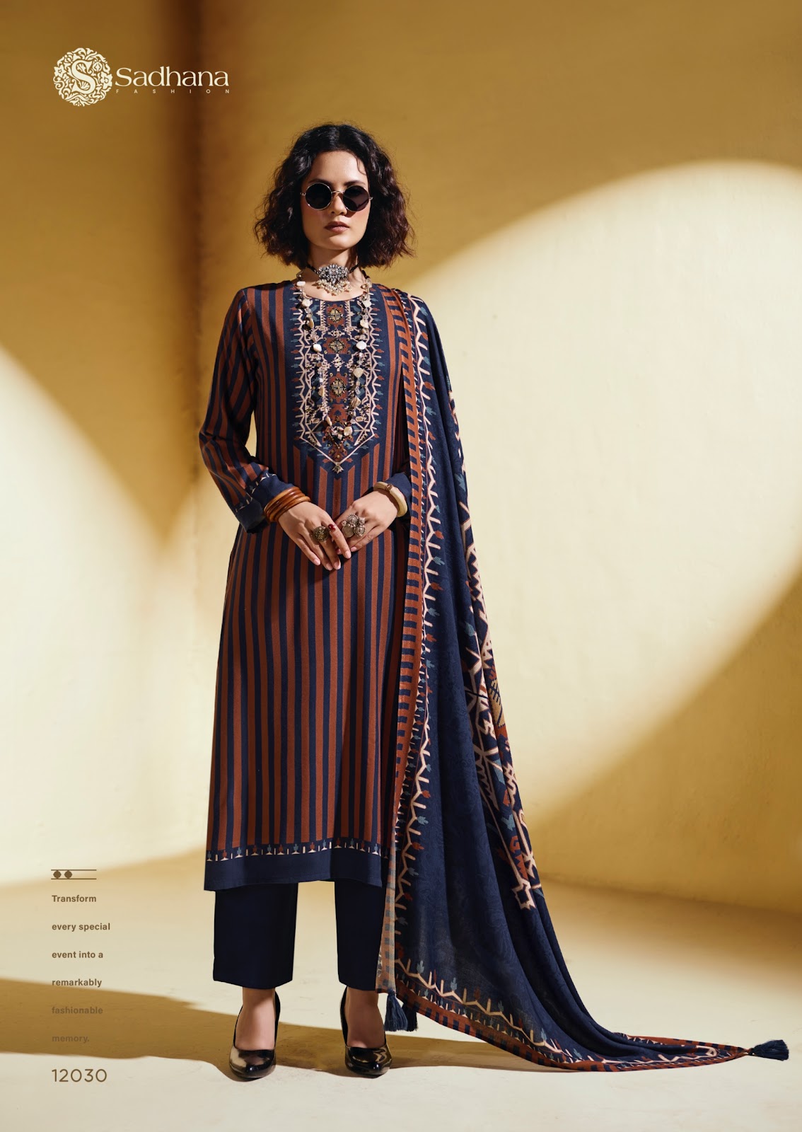 Sofi Sadhana Viscose Pashmina Suits Supplier Gujarat