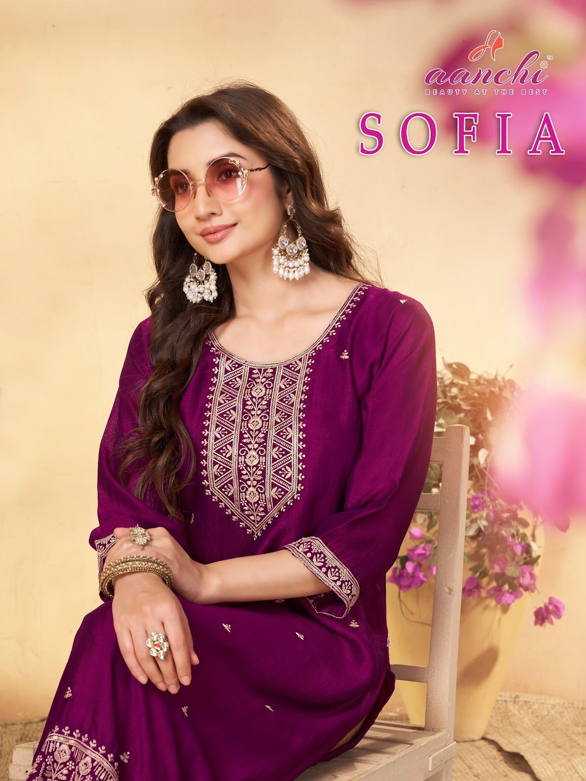 Sofia Aanchi Vichitra Silk Long Straight Kurti Manufacturer