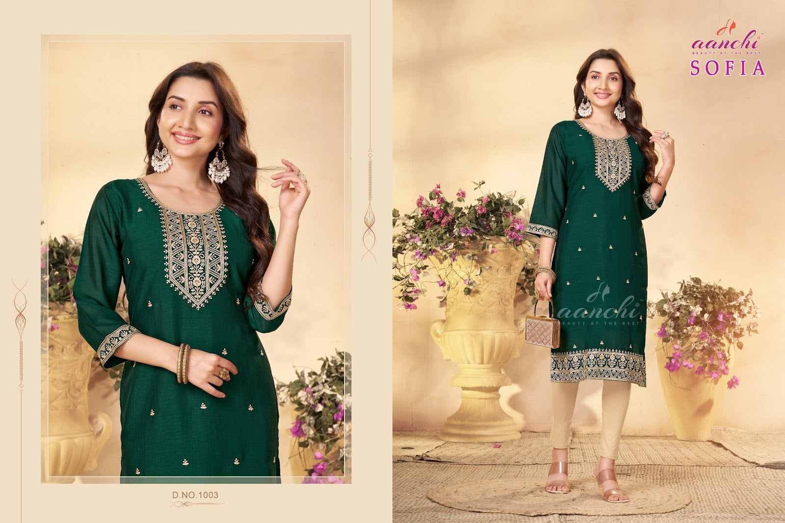 Sofia Aanchi Vichitra Silk Long Straight Kurti Manufacturer
