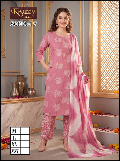 Sofia Krazzy Kanha Slub Readymade Cotton Pant Suits Supplier India