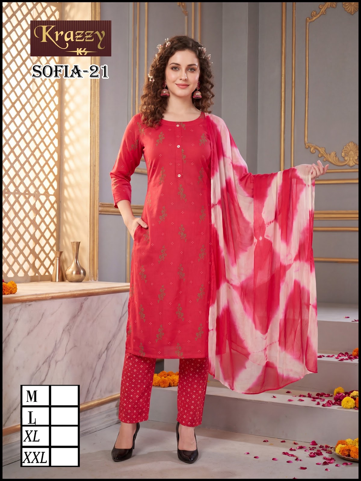 Sofia Krazzy Kanha Slub Readymade Cotton Pant Suits Supplier India