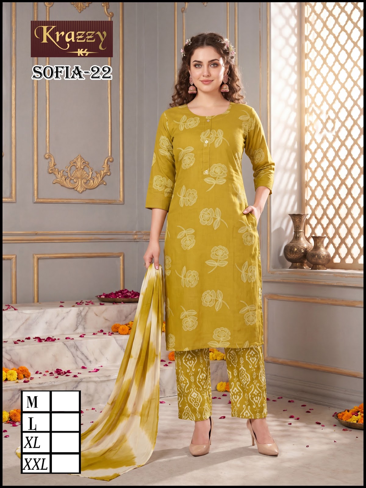Sofia Krazzy Kanha Slub Readymade Cotton Pant Suits Supplier India
