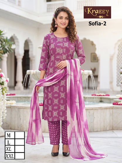 Sofia Krazzy Kanha Slub Readymade Cotton Pant Suits Supplier India