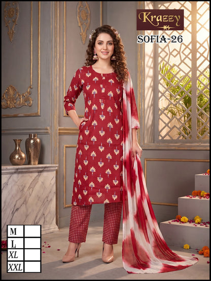 Sofia Krazzy Kanha Slub Readymade Cotton Pant Suits Supplier India