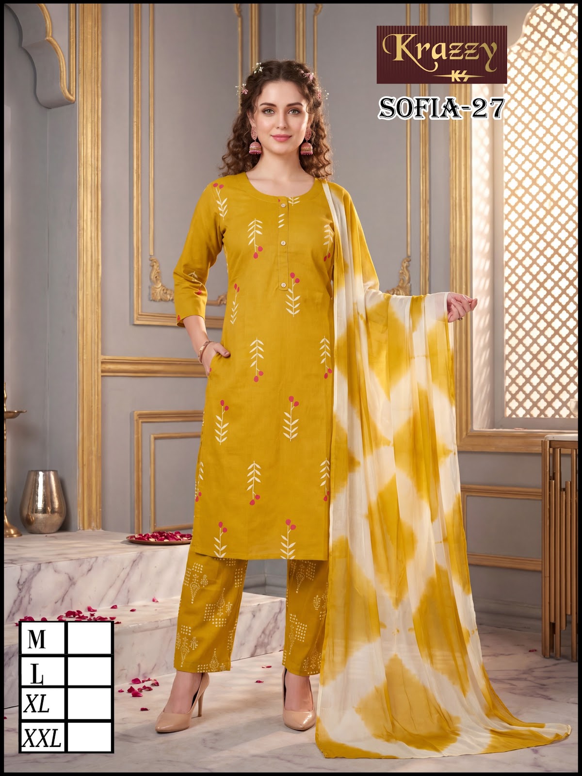 Sofia Krazzy Kanha Slub Readymade Cotton Pant Suits Supplier India