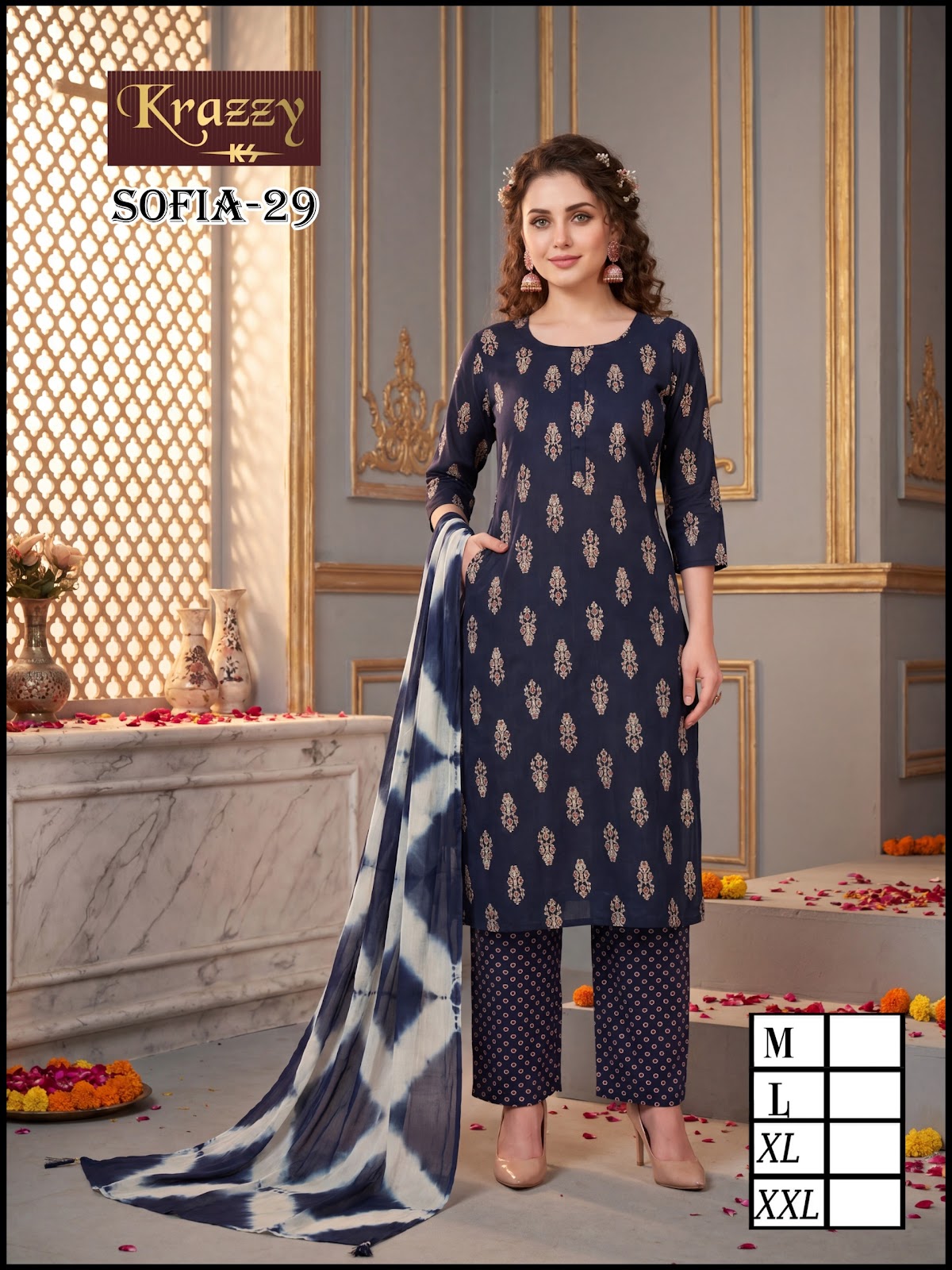 Sofia Krazzy Kanha Slub Readymade Cotton Pant Suits Supplier India