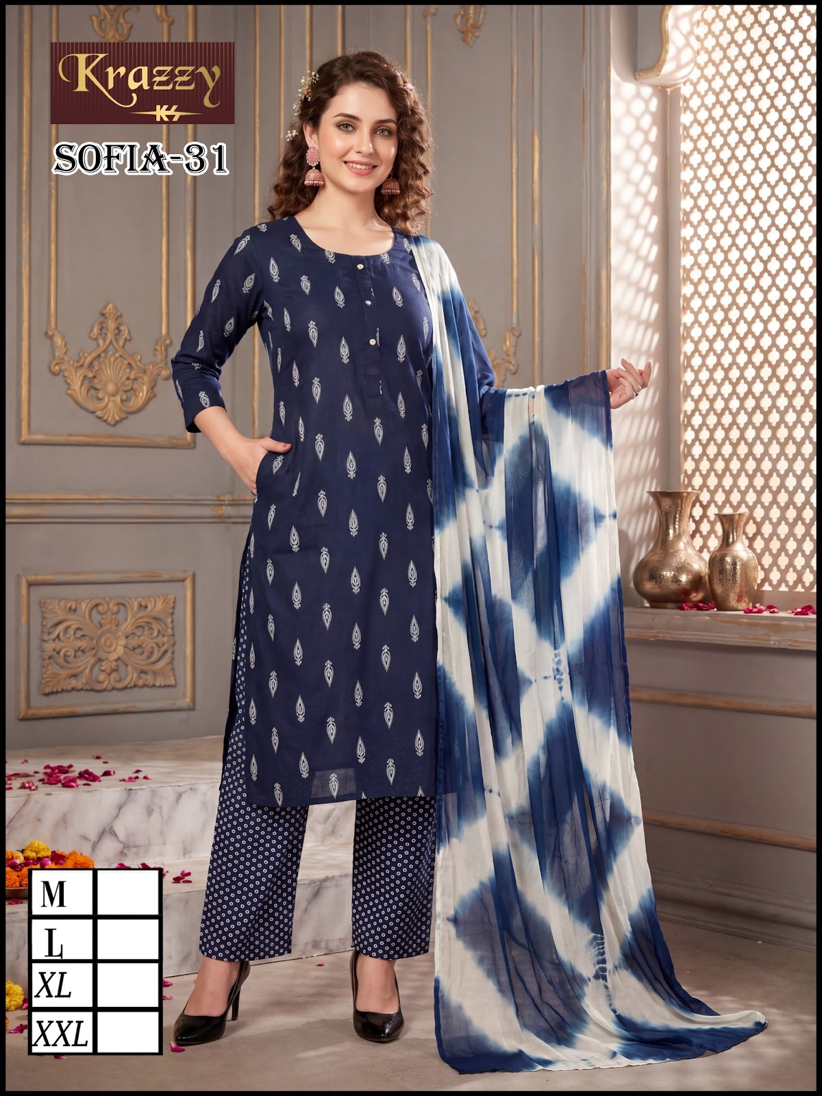 Sofia Krazzy Kanha Slub Readymade Cotton Pant Suits Supplier India