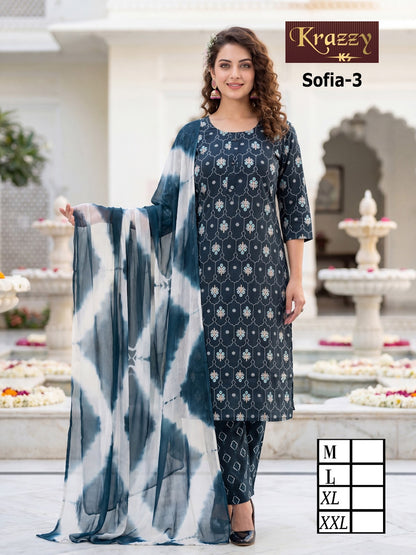 Sofia Krazzy Kanha Slub Readymade Cotton Pant Suits Supplier India