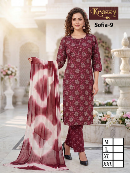 Sofia Krazzy Kanha Slub Readymade Cotton Pant Suits Supplier India