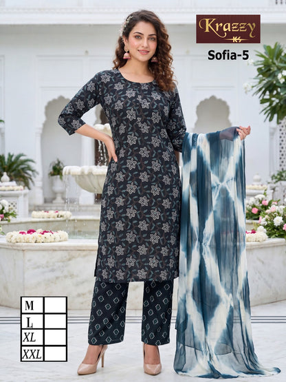 Sofia Krazzy Kanha Slub Readymade Cotton Pant Suits Supplier India