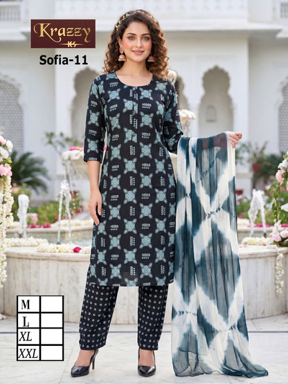 Sofia Krazzy Kanha Slub Readymade Cotton Pant Suits Supplier India
