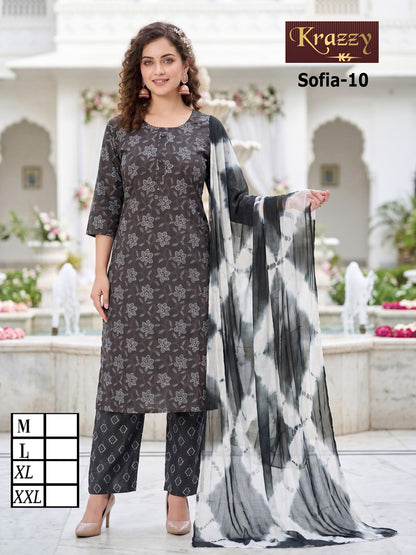 Sofia Krazzy Kanha Slub Readymade Cotton Pant Suits Supplier India