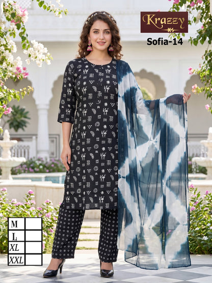 Sofia Krazzy Kanha Slub Readymade Cotton Pant Suits Supplier India