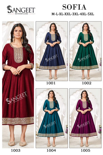 Sofia Sangeet Vichitra Silk Anarkali Kurtis Manufacturer Gujarat
