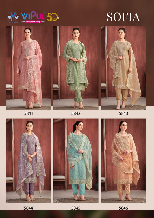 Sofia Vipul Organza Pant Style Suits