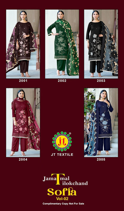 Sofia Vol 2 Jt Rayon Pant Style Suits Wholesale Price