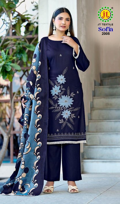 Sofia Vol 2 Jt Rayon Pant Style Suits Wholesale Price
