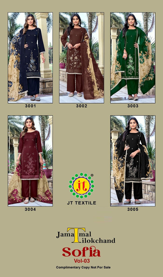Sofia Vol 3 Jt Rayon Pant Style Suits Supplier