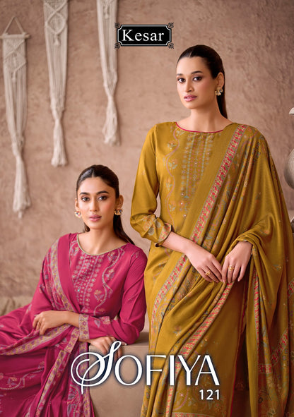 Sofiya 121 Kesar Viscose Pashmina Suits Exporter Ahmedabad