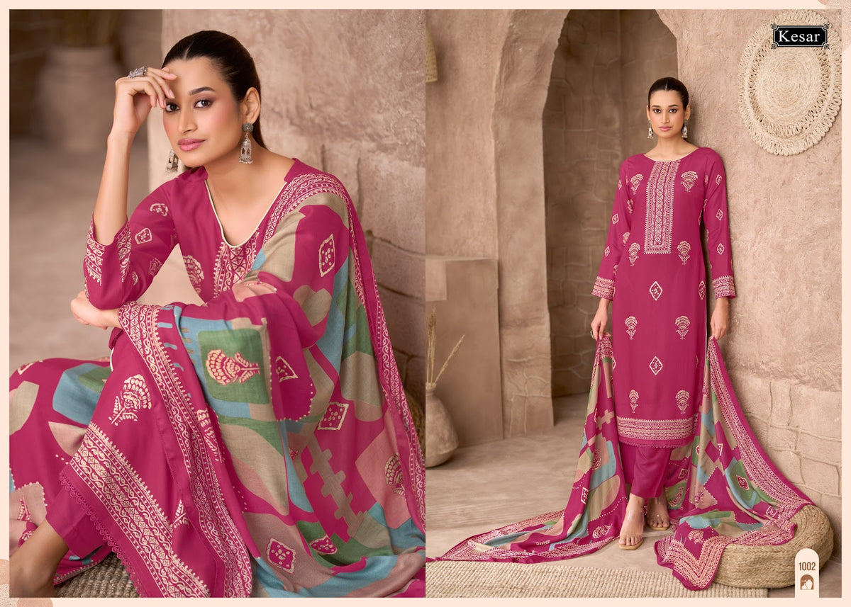 Sofiya 122 Kesar Viscose Pashmina Suits Wholesaler