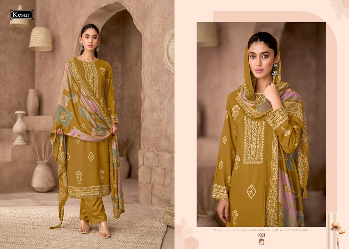 Sofiya 122 Kesar Viscose Pashmina Suits Wholesaler