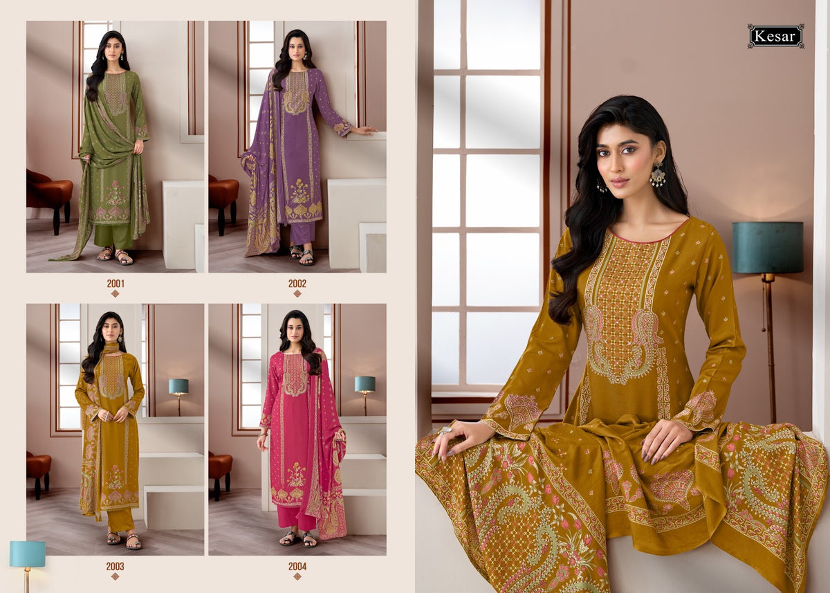 Sofiya 123 Kesar Viscose Pashmina Suits Wholesale Rate