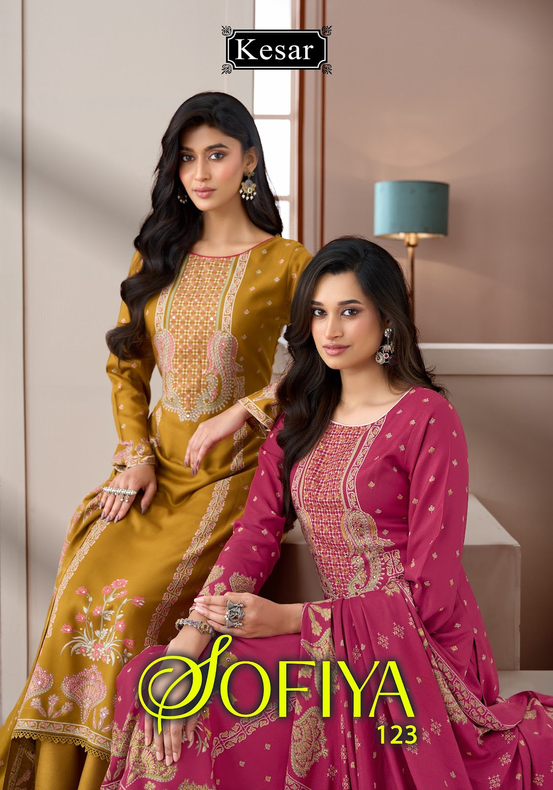 Sofiya 123 Kesar Viscose Pashmina Suits Wholesale Rate