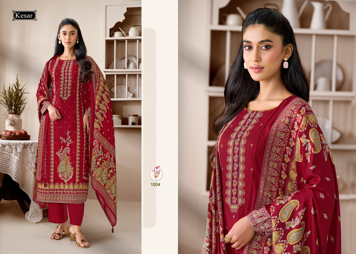 Sofiya 124 Kesar Viscose Pashmina Suits Manufacturer Ahmedabad