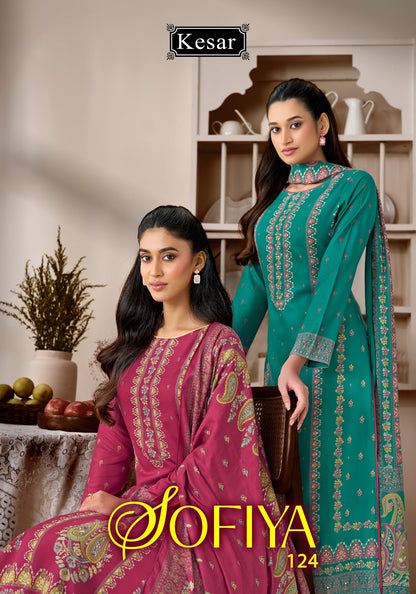 Sofiya 124 Kesar Viscose Pashmina Suits Manufacturer Ahmedabad
