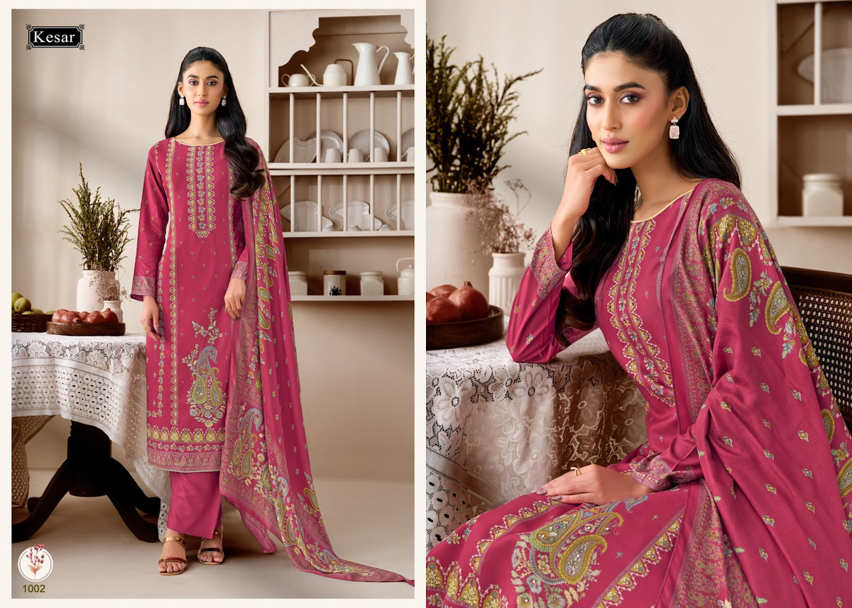 Sofiya 124 Kesar Viscose Pashmina Suits Manufacturer Ahmedabad