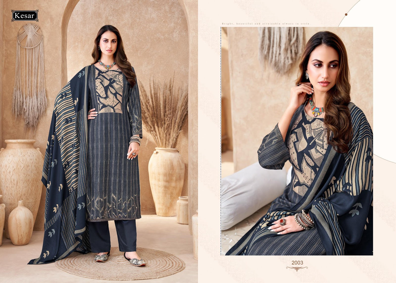 Sofiya 2001-2004 Kesar Karachi Pure Viscose Pashmina Suits Supplier Gujarat