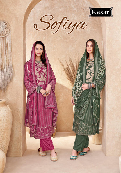 Sofiya 2001-2004 Kesar Karachi Pure Viscose Pashmina Suits Supplier Gujarat
