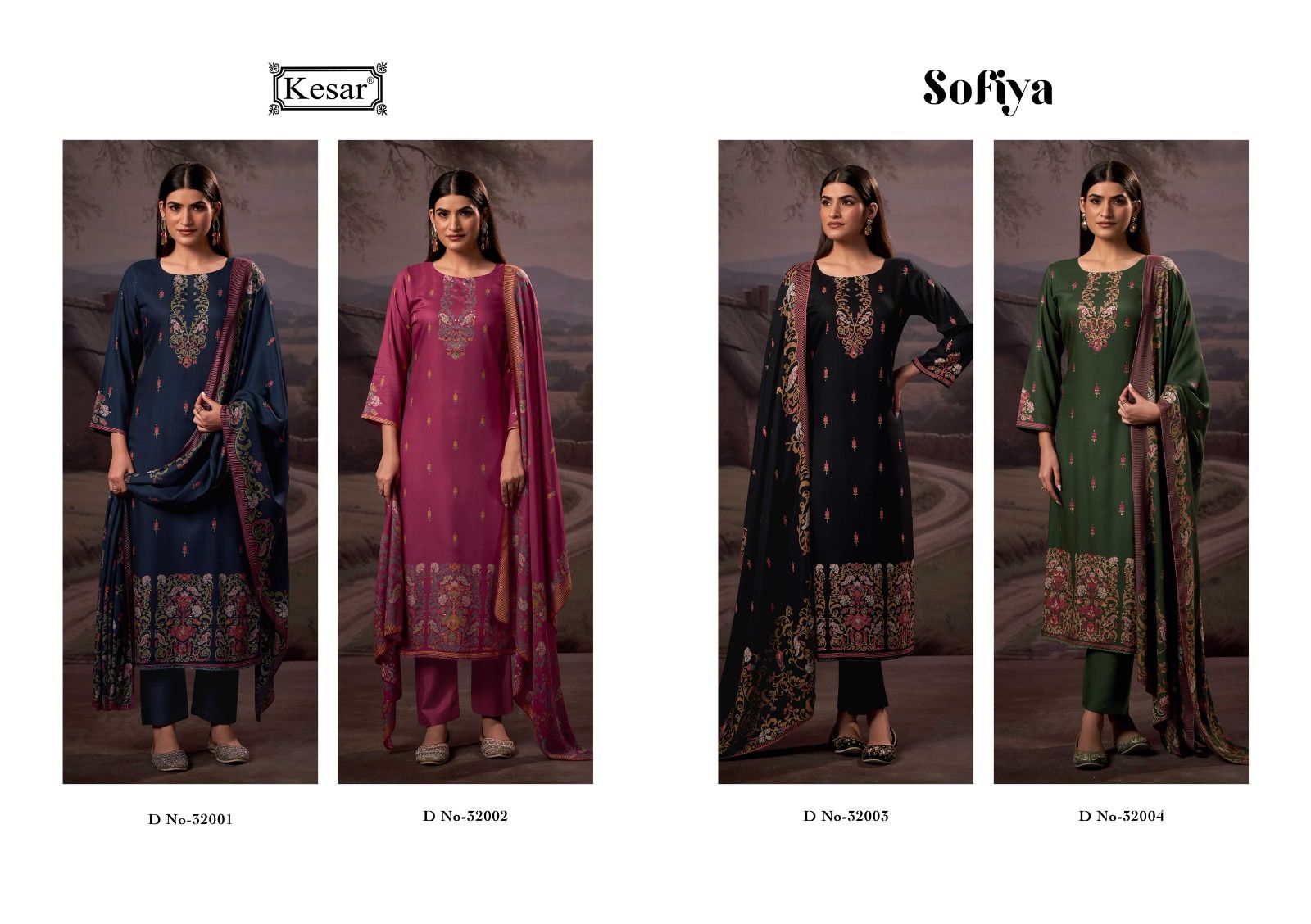 Sofiya 32001 Kesar Viscose Pashmina Suits Exporter Gujarat