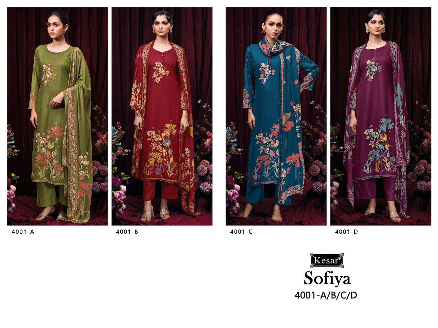 Sofiya 4001 Kesar Pashmina Suits Wholesale Price