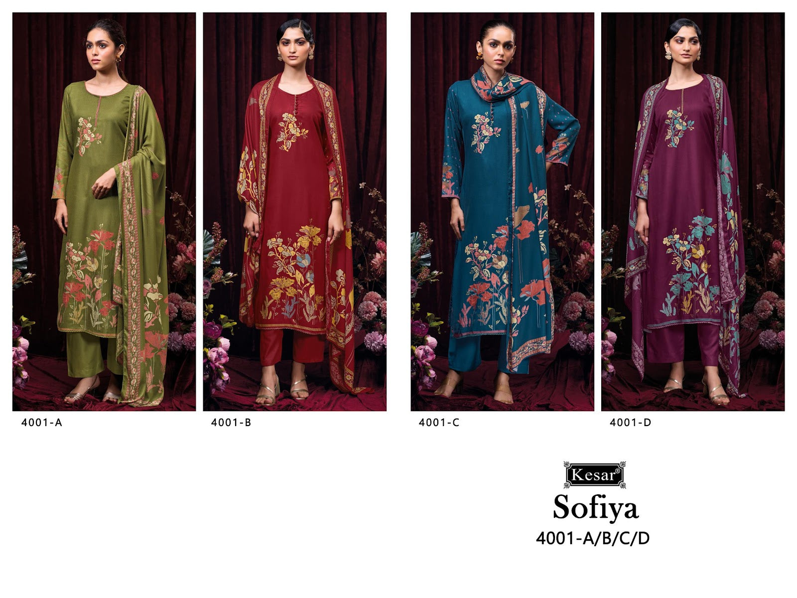 Sofiya 4001 Kesar Pashmina Suits Wholesale Price