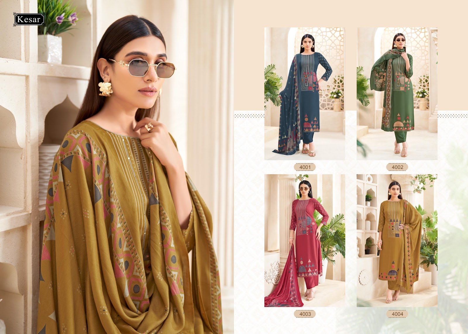 Sofiya 4001 New Kesar Pashmina Suits Manufacturer Gujarat