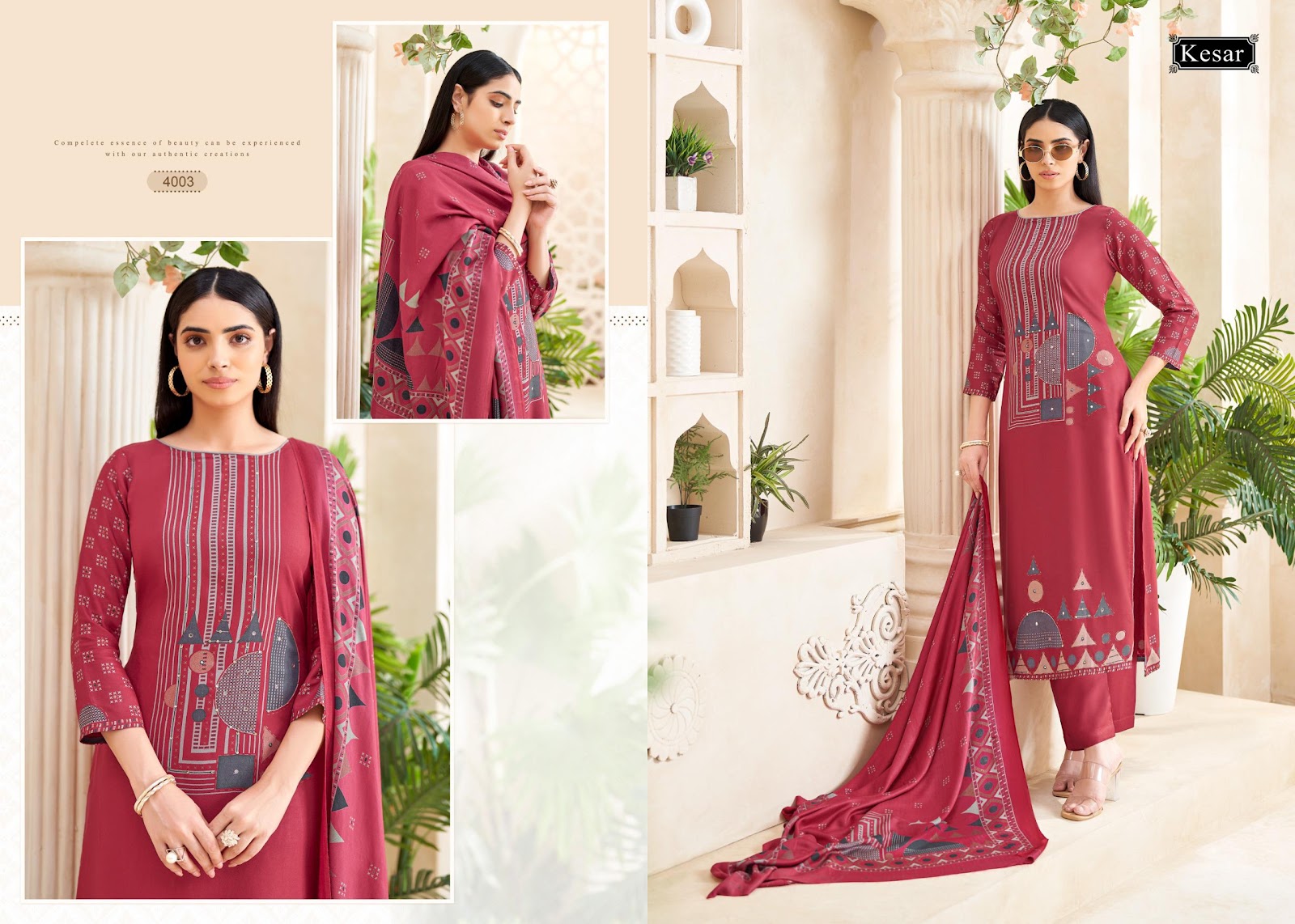 Sofiya 4001 New Kesar Pashmina Suits Manufacturer Gujarat