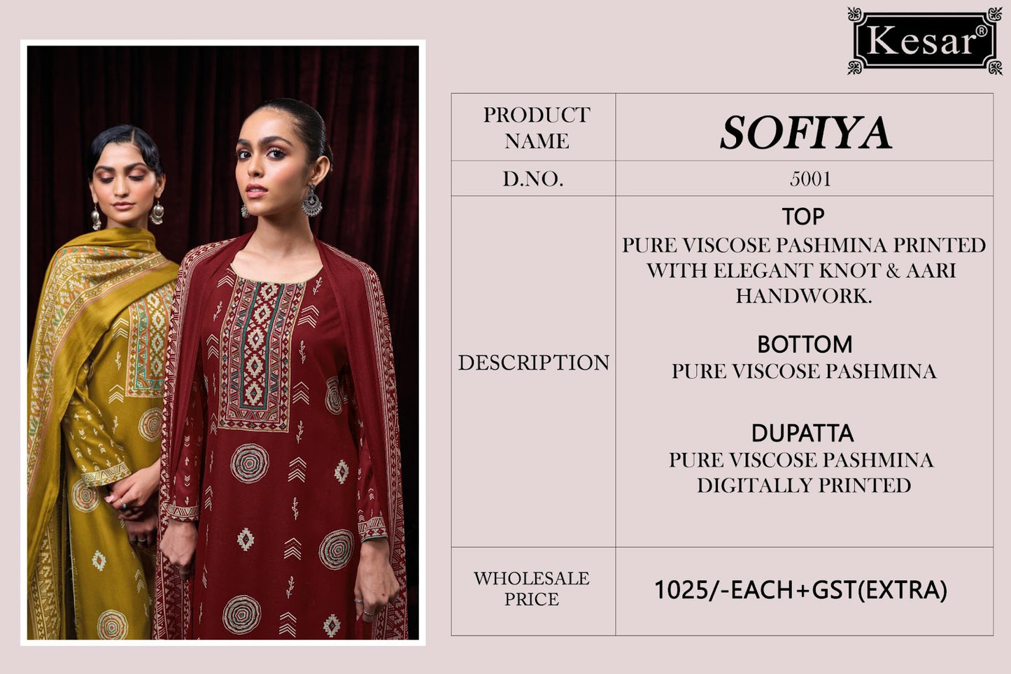 Sofiya 5001 Kesar Pashmina Suits Manufacturer India