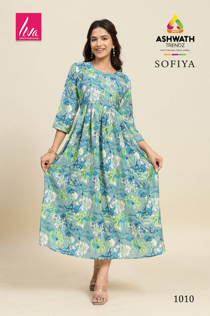 Sofiya Ashwath Chanderi Anarkali Kurtis Manufacturer