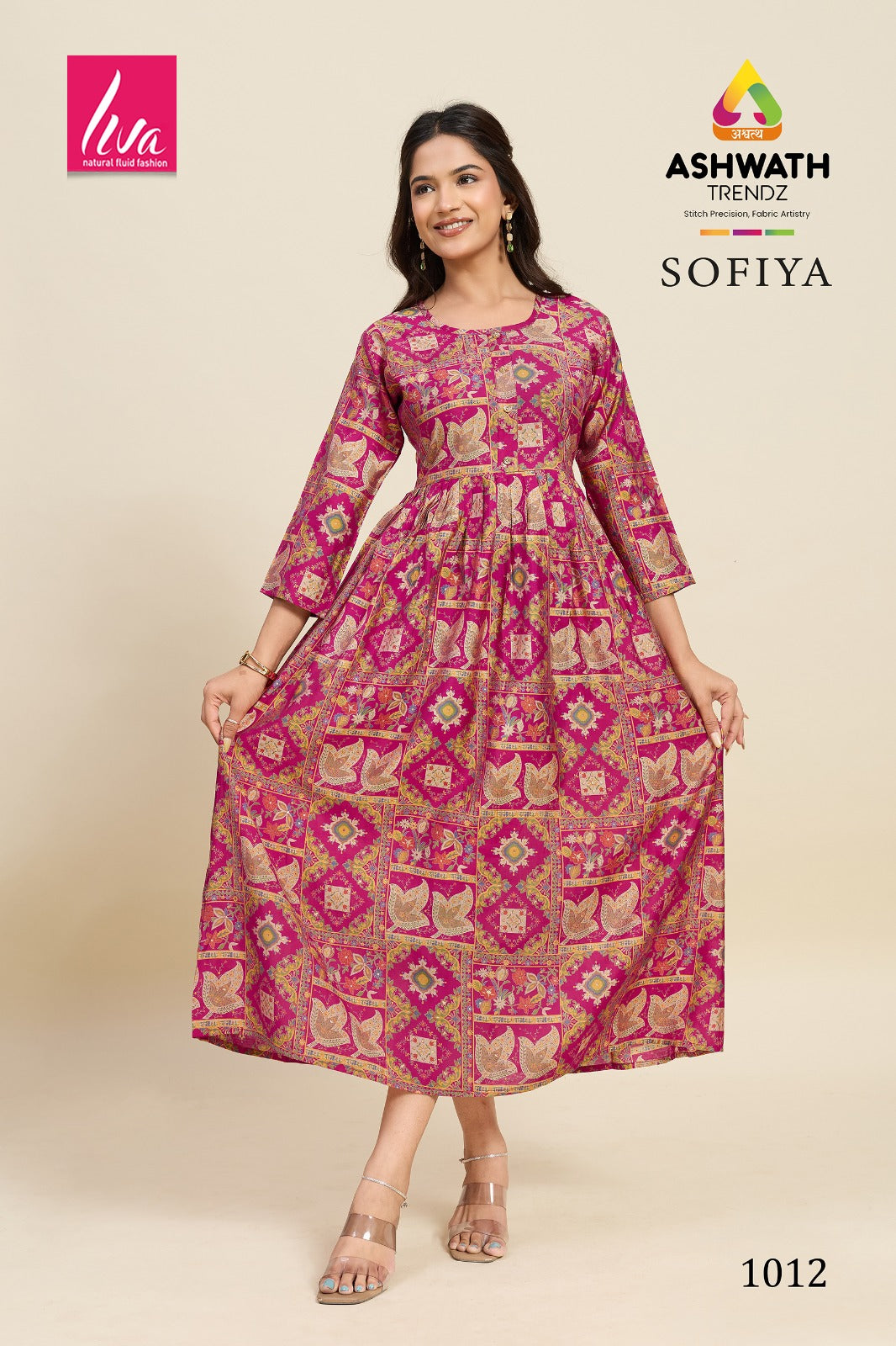 Sofiya Ashwath Chanderi Anarkali Kurtis Manufacturer