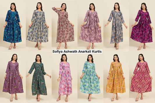 Sofiya Ashwath Chanderi Anarkali Kurtis Manufacturer