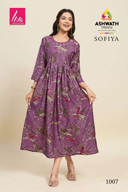 Sofiya Ashwath Chanderi Anarkali Kurtis Manufacturer