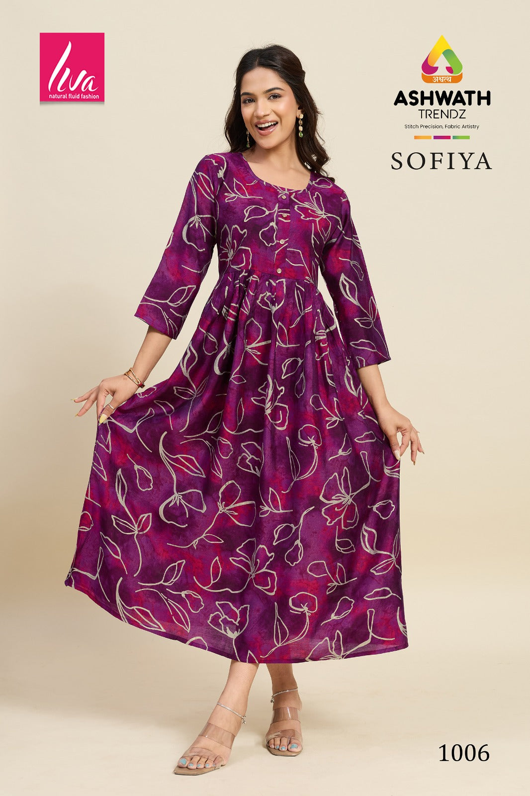 Sofiya Ashwath Chanderi Anarkali Kurtis Manufacturer