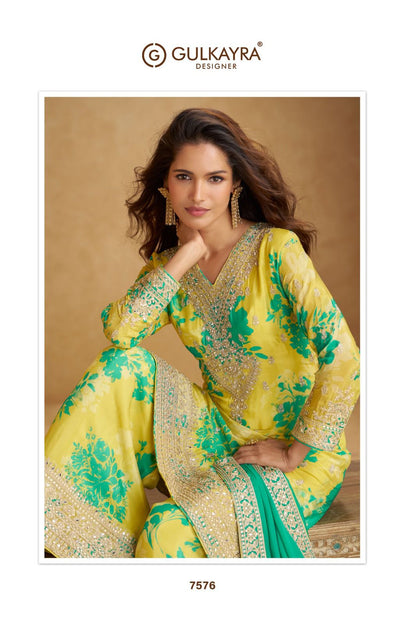 Sofiya Gulkayra Designer Chinon Readymade Plazzo Style Suits Manufacturer India