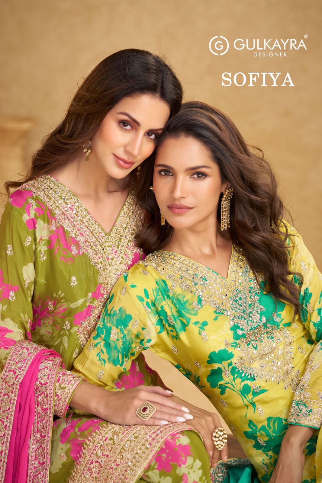 Sofiya Gulkayra Designer Chinon Readymade Plazzo Style Suits Manufacturer India