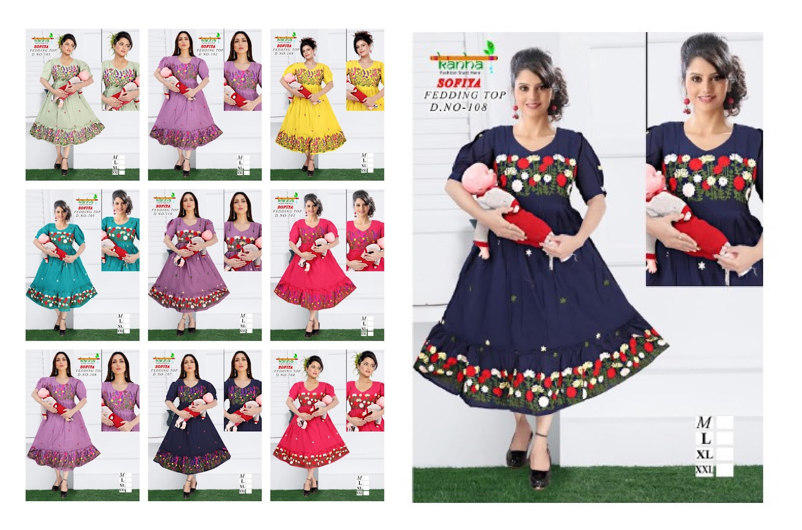 Sofiya Kanha Cotton Feeding Kurtis Exporter Gujarat