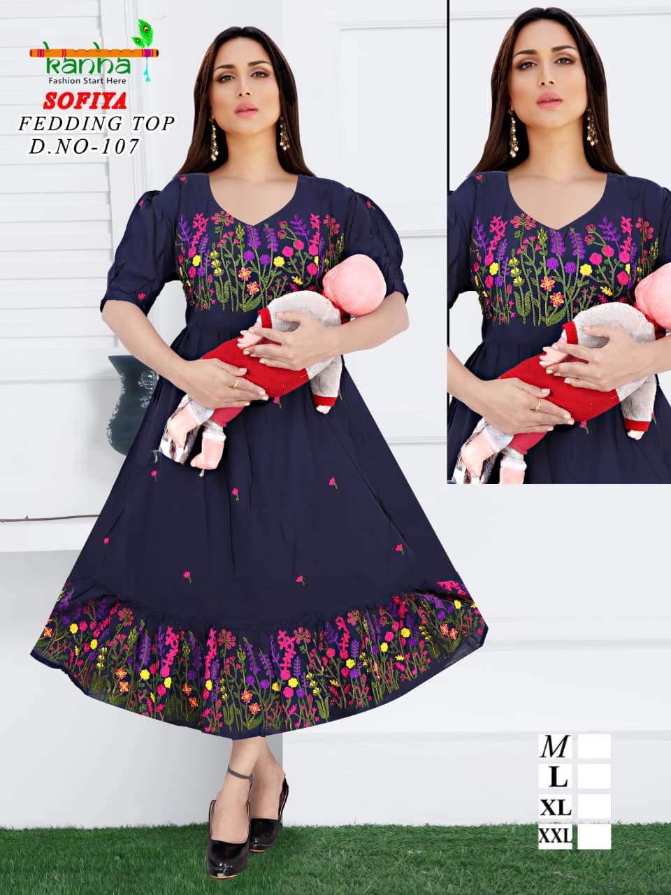 Sofiya Kanha Cotton Feeding Kurtis Exporter Gujarat