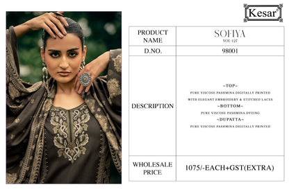 Sofiya Vol 127 Kesar Viscose Pashmina Suits Wholesaler India