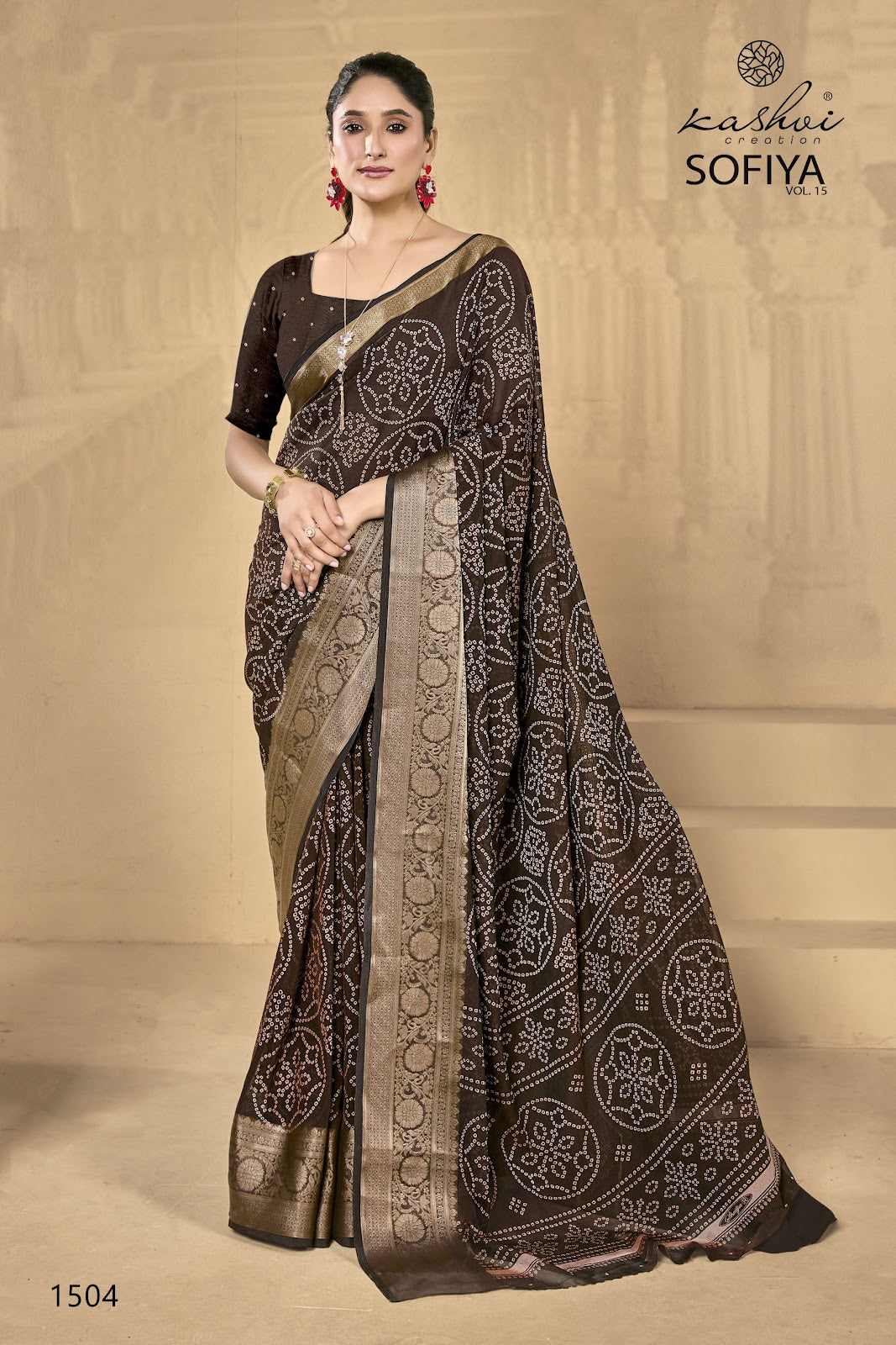 Sofiya Vol 15 Kashvi Creation Dull Moss Sarees Manufacturer